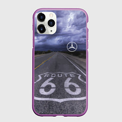 Чехол iPhone 11 Pro матовый Мерседес, трасса 66