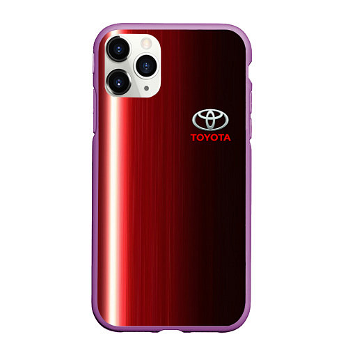 Чехол iPhone 11 Pro матовый Toyota В полоску / 3D-Фиолетовый – фото 1