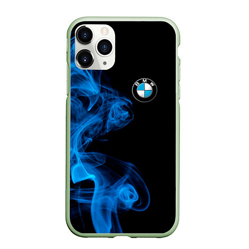Чехол iPhone 11 Pro матовый BMW Дым / 3D-Салатовый – фото 1