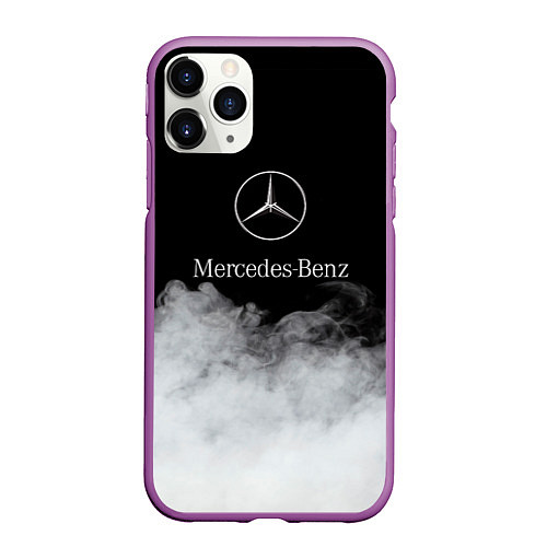 Чехол iPhone 11 Pro матовый Mercedes-Benz Облака / 3D-Фиолетовый – фото 1