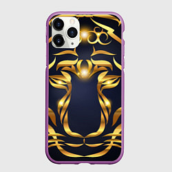 Чехол iPhone 11 Pro матовый Золотой символ года Тигр