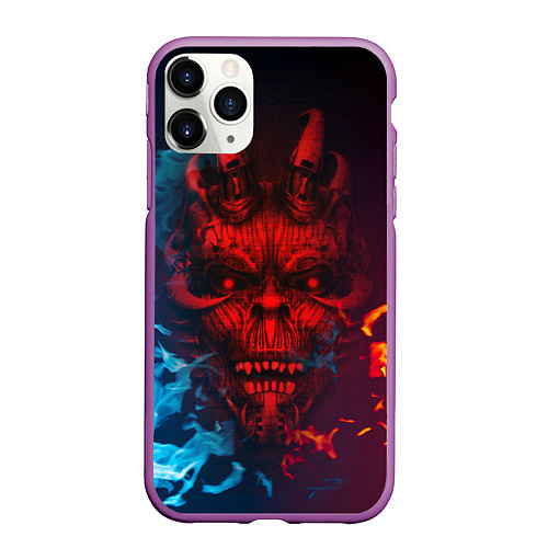 Чехол iPhone 11 Pro матовый Diablo Fire Ice / 3D-Фиолетовый – фото 1