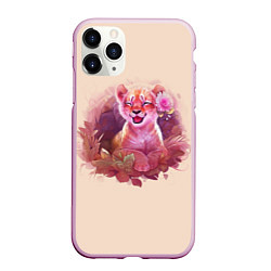 Чехол iPhone 11 Pro матовый Маленький Тигрёнок, цвет: 3D-розовый