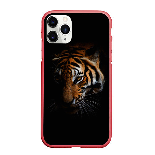 Чехол iPhone 11 Pro матовый Год тигра Голова / 3D-Красный – фото 1