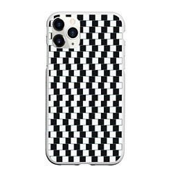 Чехол iPhone 11 Pro матовый Шахматная Иллюзия Искажения, цвет: 3D-белый