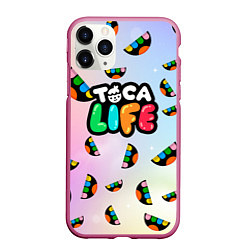 Чехол iPhone 11 Pro матовый Toca Life: Smile Logo, цвет: 3D-малиновый