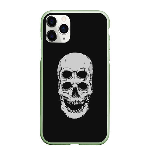 Чехол iPhone 11 Pro матовый Terrible Skull / 3D-Салатовый – фото 1