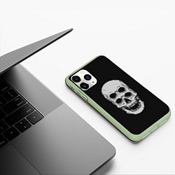 Чехол iPhone 11 Pro матовый Terrible Skull, цвет: 3D-салатовый — фото 2