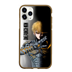 Чехол iPhone 11 Pro матовый Металлическое тело Геноса One Punch-Man, цвет: 3D-коричневый