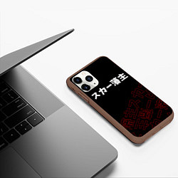 Чехол iPhone 11 Pro матовый SCARLXRD RED STYLE LOGO, цвет: 3D-коричневый — фото 2