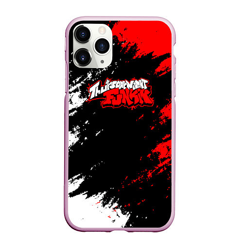 Чехол iPhone 11 Pro матовый Friday Night Funkin - логотип игры / 3D-Розовый – фото 1