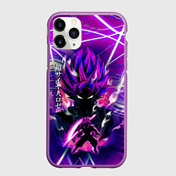 Чехол iPhone 11 Pro матовый Гоку Блек Anime Dragon Ball Super Saiyan, цвет: 3D-фиолетовый