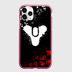 Чехол iPhone 11 Pro матовый DESTINY 2 RED & WHITE PATTERN LOGO, цвет: 3D-малиновый