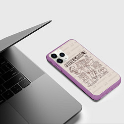 Чехол iPhone 11 Pro матовый Витрувианский человек Стив Minecraft, цвет: 3D-фиолетовый — фото 2
