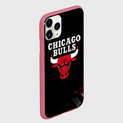 Чехол iPhone 11 Pro матовый ЧИКАГО БУЛЛС БЫКИ CHICAGO BULLS, цвет: 3D-малиновый — фото 2
