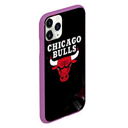 Чехол iPhone 11 Pro матовый ЧИКАГО БУЛЛС БЫКИ CHICAGO BULLS, цвет: 3D-фиолетовый — фото 2