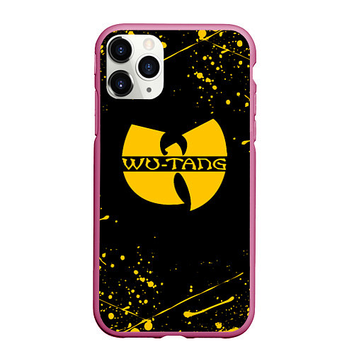 Чехол iPhone 11 Pro матовый WU-TANG CLAN БРЫЗГИ КРАСОК / 3D-Малиновый – фото 1