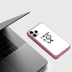 Чехол iPhone 11 Pro матовый НУ С ДР, цвет: 3D-малиновый — фото 2