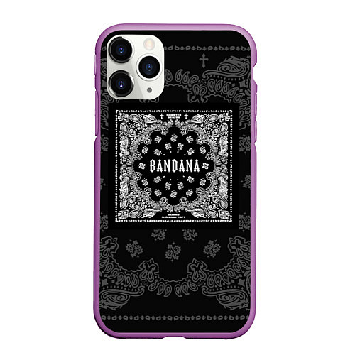 Чехол iPhone 11 Pro матовый Big Baby Tape x Kizaru: BANDANA / 3D-Фиолетовый – фото 1