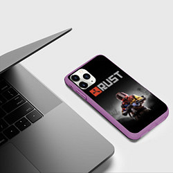 Чехол iPhone 11 Pro матовый Работяга из Раста, цвет: 3D-фиолетовый — фото 2