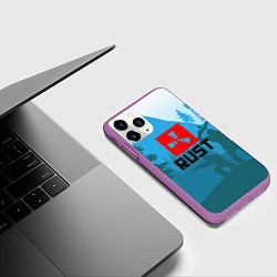 Чехол iPhone 11 Pro матовый Выживалка Раст, цвет: 3D-фиолетовый — фото 2