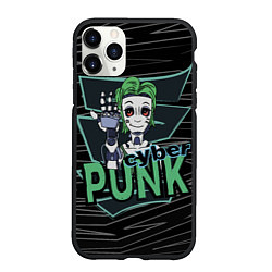 Чехол iPhone 11 Pro матовый Cyber Punk Girl, цвет: 3D-черный