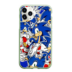 Чехол iPhone 11 Pro матовый SONIC ПАТТЕРН СОНИК, цвет: 3D-салатовый