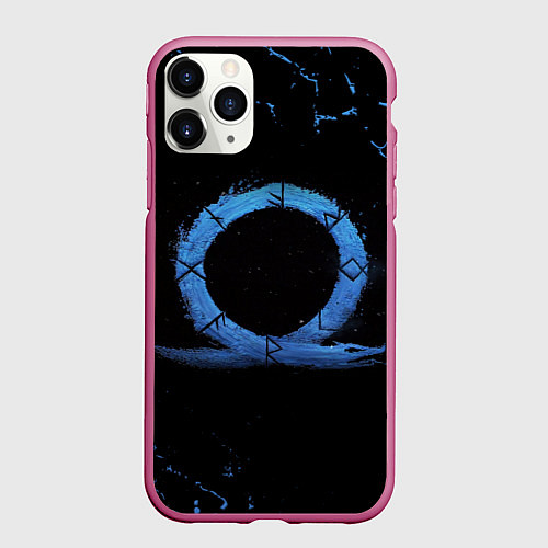 Чехол iPhone 11 Pro матовый GOD OF WAR LOGO ЭМБЛЕМА РАГНАРЁК / 3D-Малиновый – фото 1