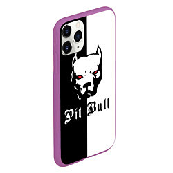 Чехол iPhone 11 Pro матовый Pit Bull боец, цвет: 3D-фиолетовый — фото 2