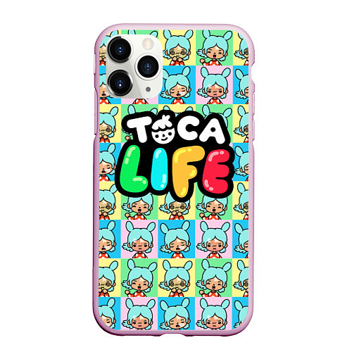 Чехол iPhone 11 Pro матовый Toca Boca logo Тока Бока Рита / 3D-Розовый – фото 1