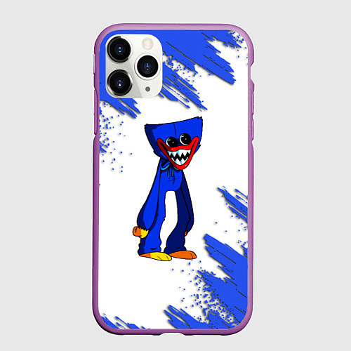 Чехол iPhone 11 Pro матовый Huggy Wuggy / 3D-Фиолетовый – фото 1
