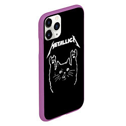 Чехол iPhone 11 Pro матовый Meowtallica, цвет: 3D-фиолетовый — фото 2