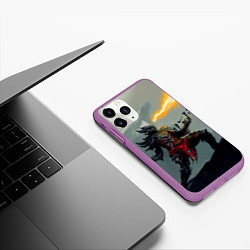 Чехол iPhone 11 Pro матовый Dragonborne is here, цвет: 3D-фиолетовый — фото 2