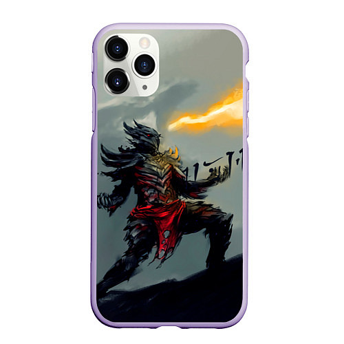 Чехол iPhone 11 Pro матовый Dragonborne is here / 3D-Светло-сиреневый – фото 1