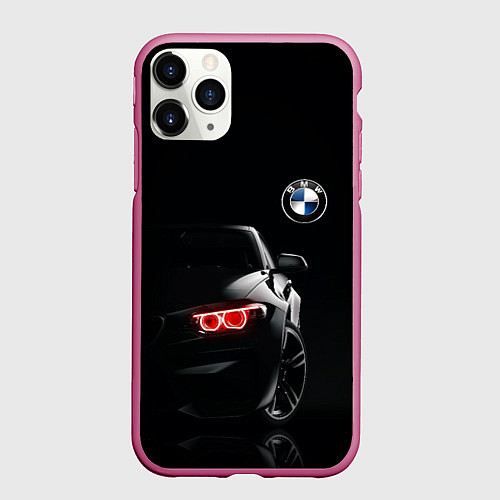 Чехол iPhone 11 Pro матовый BMW МИНИМЛ / 3D-Малиновый – фото 1