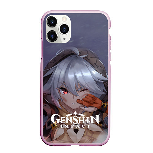 Чехол iPhone 11 Pro матовый Genshin Impact: Razor Genshin / 3D-Розовый – фото 1