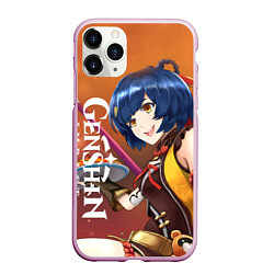 Чехол iPhone 11 Pro матовый Genshin Impact: Сяо Лин, цвет: 3D-розовый