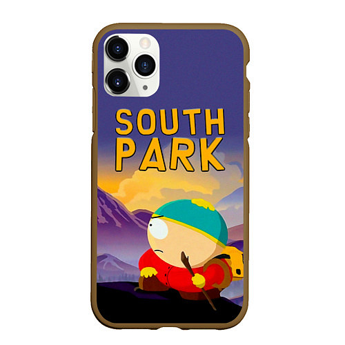 Чехол iPhone 11 Pro матовый Эпичный Картман в горах Южный Парк / 3D-Коричневый – фото 1