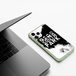 Чехол iPhone 11 Pro матовый Все пацаны на черном фоне Южный Парк, цвет: 3D-салатовый — фото 2
