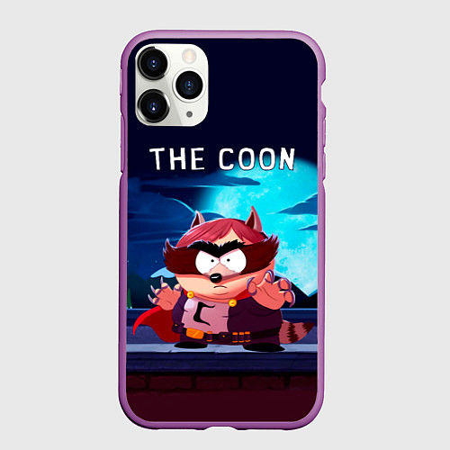 Чехол iPhone 11 Pro матовый The Coon - Енот Южный Парк / 3D-Фиолетовый – фото 1