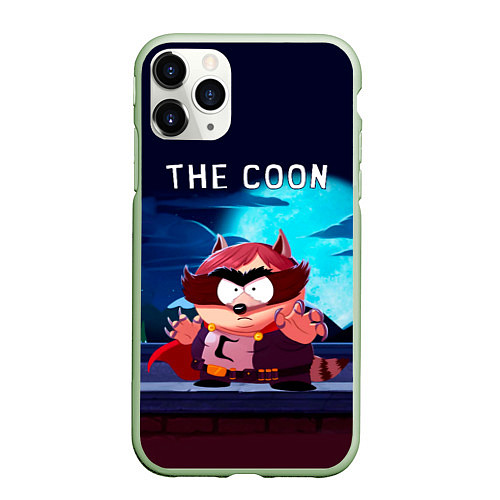 Чехол iPhone 11 Pro матовый The Coon - Енот Южный Парк / 3D-Салатовый – фото 1