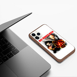 Чехол iPhone 11 Pro матовый Сайтама и Генос One Punch-Man, цвет: 3D-коричневый — фото 2