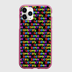 Чехол iPhone 11 Pro матовый Geometry Dash: Pattern, цвет: 3D-малиновый