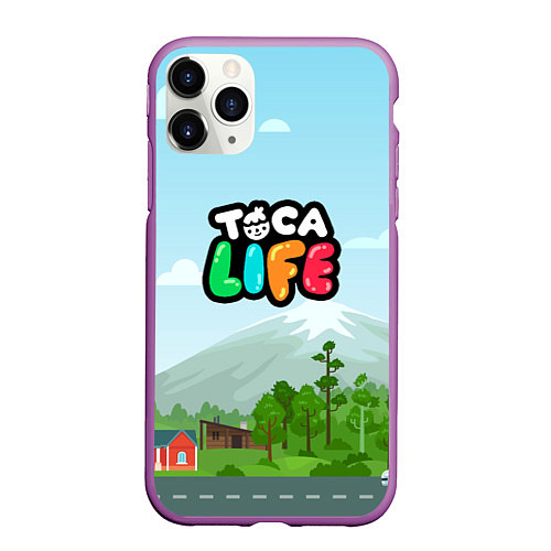 Чехол iPhone 11 Pro матовый TOCA BOCA WORLD LOGO / 3D-Фиолетовый – фото 1