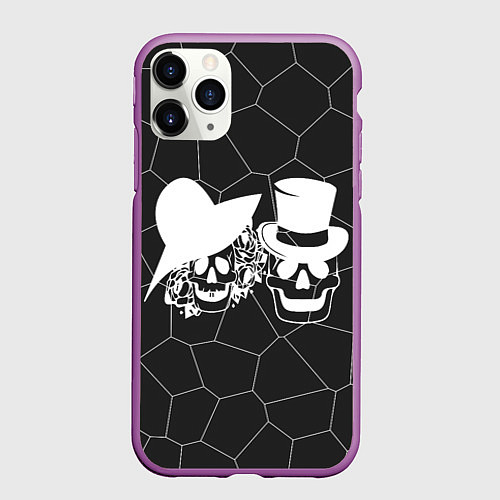 Чехол iPhone 11 Pro матовый Вечная парочка / 3D-Фиолетовый – фото 1