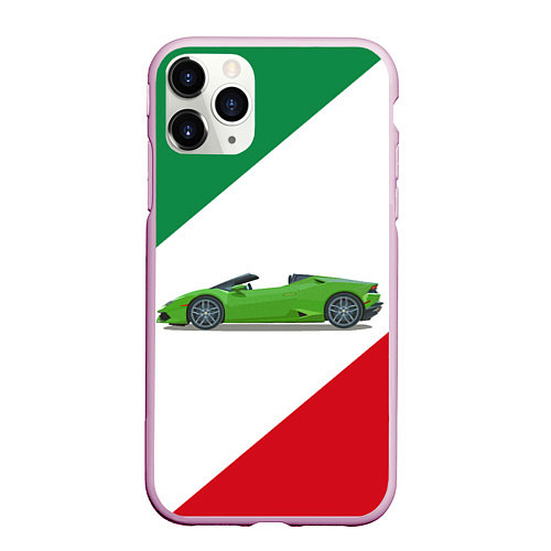 Чехол iPhone 11 Pro матовый Lamborghini Италия / 3D-Розовый – фото 1