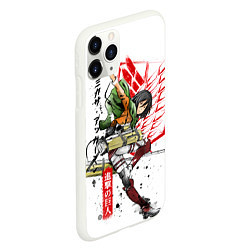 Чехол iPhone 11 Pro матовый Микаса Аккерман, Атака Титанов, цвет: 3D-белый — фото 2