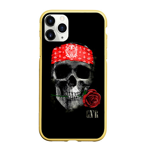 Чехол iPhone 11 Pro матовый GNR Skull / 3D-Желтый – фото 1