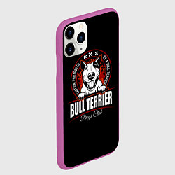 Чехол iPhone 11 Pro матовый Бультерьер Bull Terrier, цвет: 3D-фиолетовый — фото 2