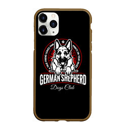 Чехол iPhone 11 Pro матовый Немецкая Овчарка German Shepherd -1, цвет: 3D-коричневый